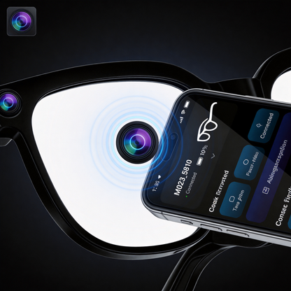 2026 Smart AI Glasses with 8MP HD Camera - Bluetooth Calling, Directional Sound, Real-Time Translation & Prescription Lens Compatible | Long Battery Life