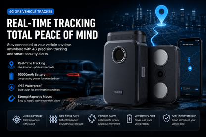 4G GPS Vehicle Tracker with 10000mAh Battery
