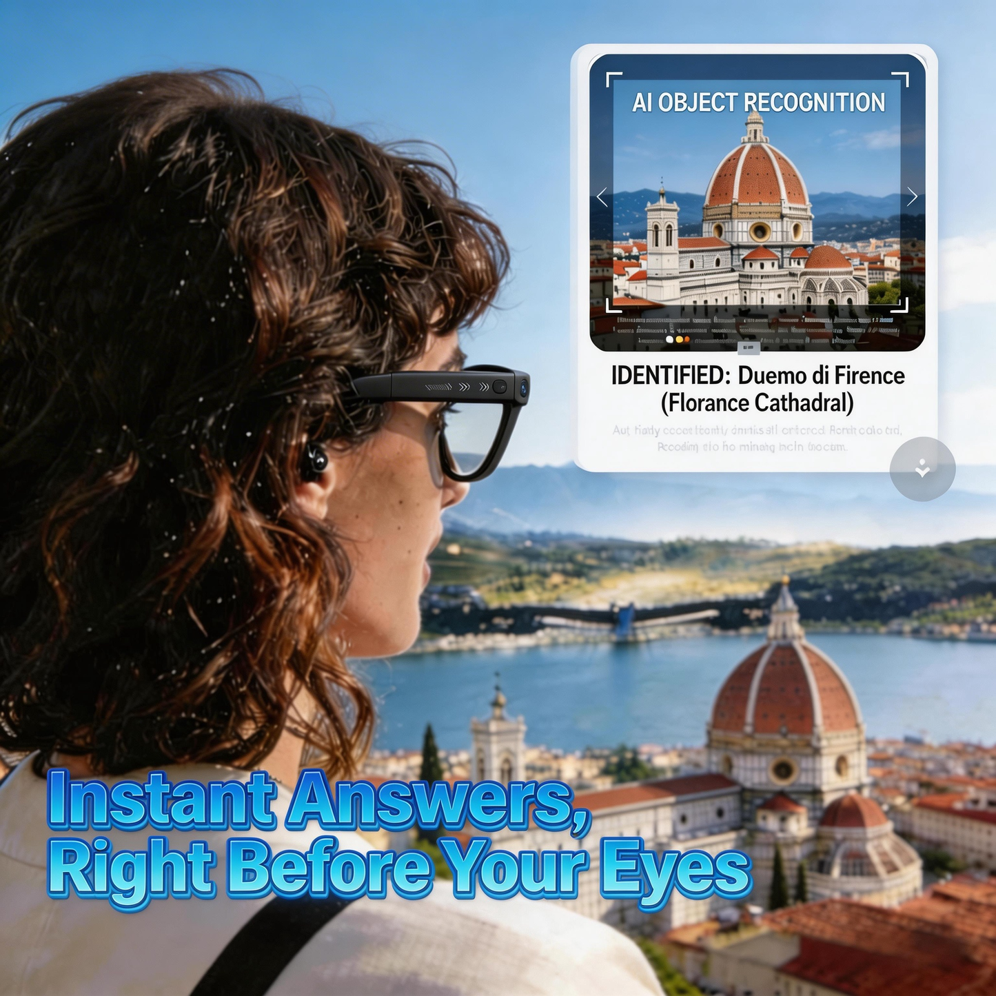 2026 Smart AI Glasses with 8MP HD Camera - Bluetooth Calling, Directional Sound, Real-Time Translation & Prescription Lens Compatible | Long Battery Life
