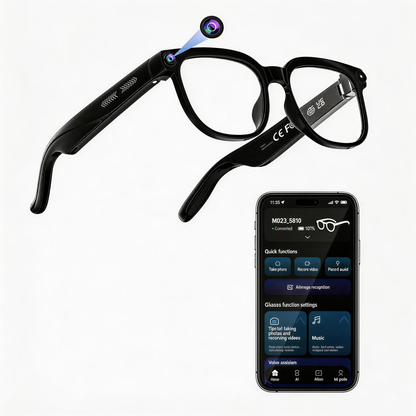 2026 Smart AI Glasses with 8MP HD Camera - Bluetooth Calling, Directional Sound, Real-Time Translation & Prescription Lens Compatible | Long Battery Life